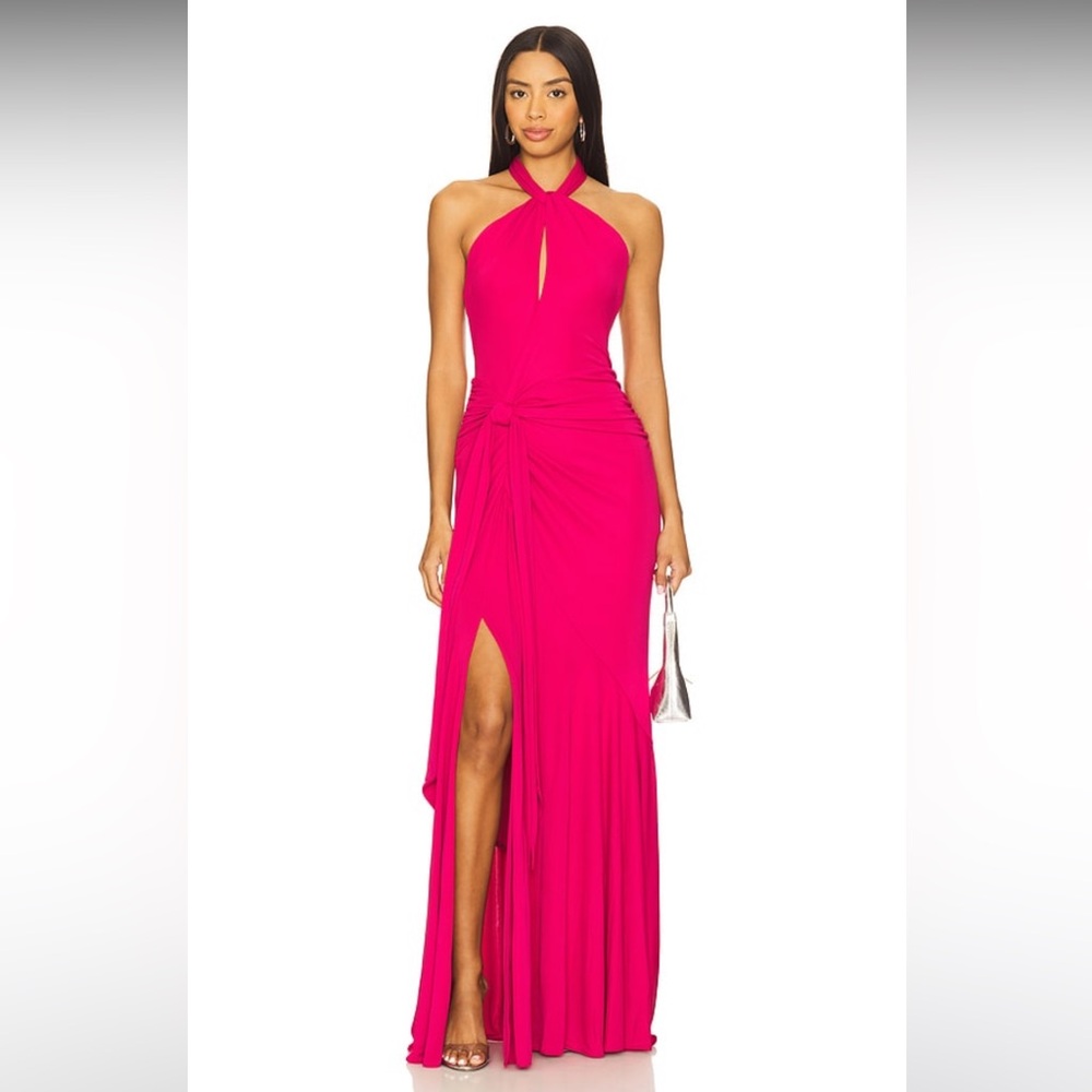 Cinq à Sept Strapless Fuchsia Dress Gulliame Gown in Pink Garnet 😍